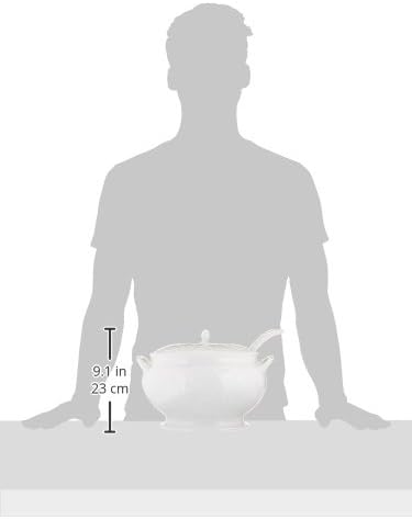 Lenox Opal Innocence Carved Covered Soup Tureen with Ladle, 10-1/4-Inch, White, 152 ounces