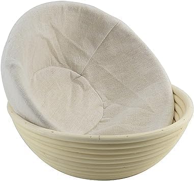 2Pcs 9 Inch Proofing Bread Basket Cloth, Round Cloth Baking Supplies Bread, Reusable Breathable Liner Cotton Flax Banneton Proofing Bread Cloths, Baking Tools and Accessories, Bread Proofing Baskets