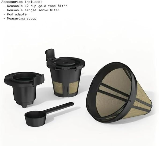 Beauti Multi Brew 12 Cup Programmable Drip & Single Serve Coffee Maker, Versatile Brewing (6oz, 8oz, 10oz, 12oz, 14oz), Pods or Ground, Over Ice option, Keep Warm mode (Lavender)
