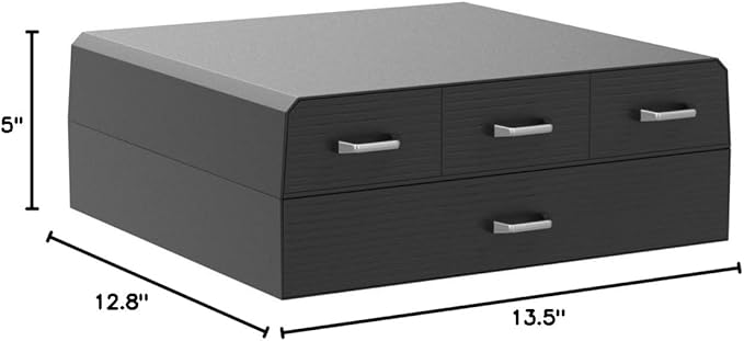 Navaris Coffee Pod Holder with 4 Drawers - Compatible with Nespresso, CBTL, K-Cups, Verismo - Capsule Storage Organizer 2-Tier Container Box - Black