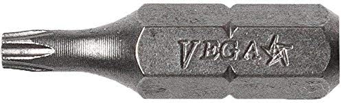 VEGA T6 TORX Security Bits. Professional Grade ¼ Inch Hex Shank TORX T-6 S2 Steel 1" Security Bits. 125TT06A-4 (Pack of 4)