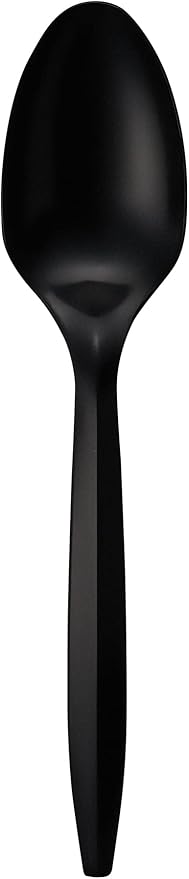 1,000 Plastic Disposable Tea spoons Bulk Black Medium Weight Disposable Silverware Plastic Cutlery Tea Spoons
