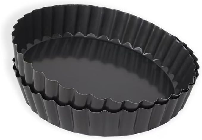 2 Pack Tart Pan 9 Inch Tart Pan with Removable Bottom, 1.1 Inch Deep Baking Pan