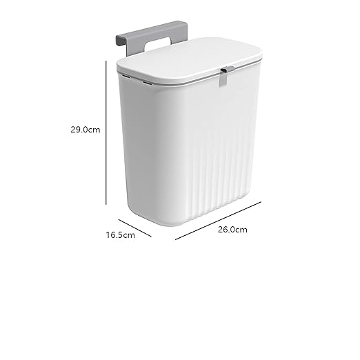 Hanging Trash Can, Kitchen Garbage Bin Waste Bins, Kitchen Hanging Trash Can with Lid Wall Mounted Kitchen Trash Can for Cabinet Door Recycling Trash Basket (Color : A)