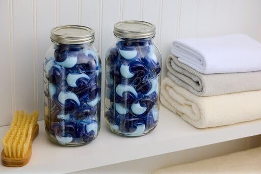 Ball - 64oz Wide Mouth Jars with Lids & Bands 6 Pack Jars | Half Gallon Large Glass Mason Jar for Food Storage with airtight Lid, 0.5 Gallon Glass Jar with Lid and Bands, Set of 6