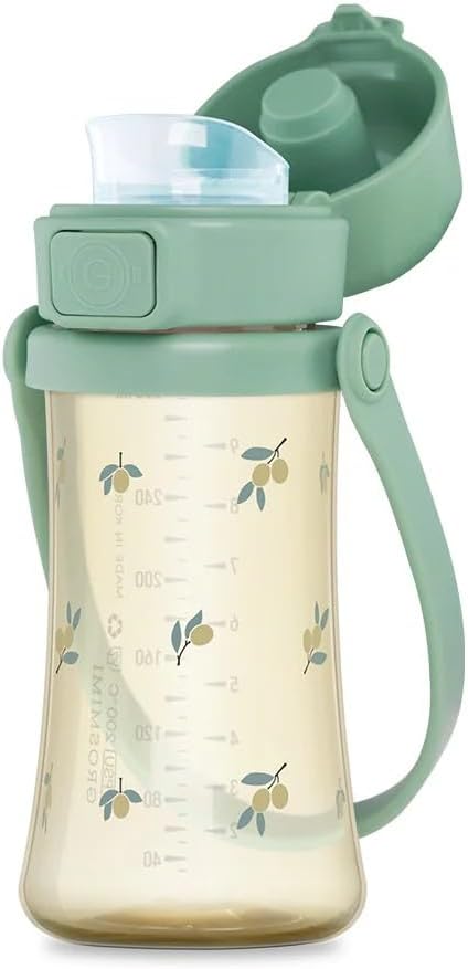 GROSMIMI Slow Flow Toddler Tumbler Water Bottle BPA Free 10 oz. (PPSU, Olive)