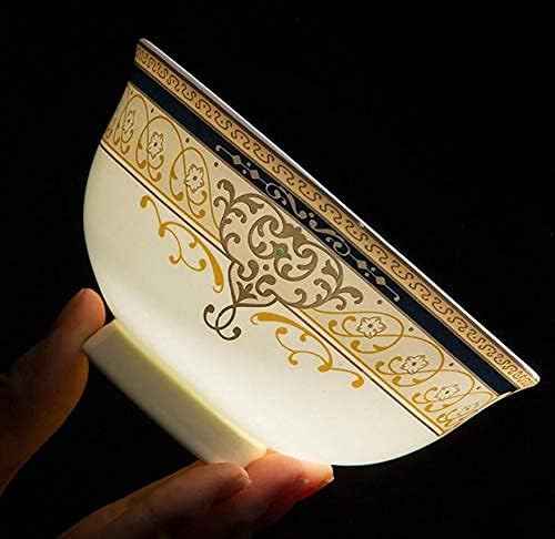 60 Piece Porcelain Dinnerware Set, Plate and Bowl Set, European-Style Elegant Tableware Set, Jingdezhen Bone China Dish Set, Service for 8-10