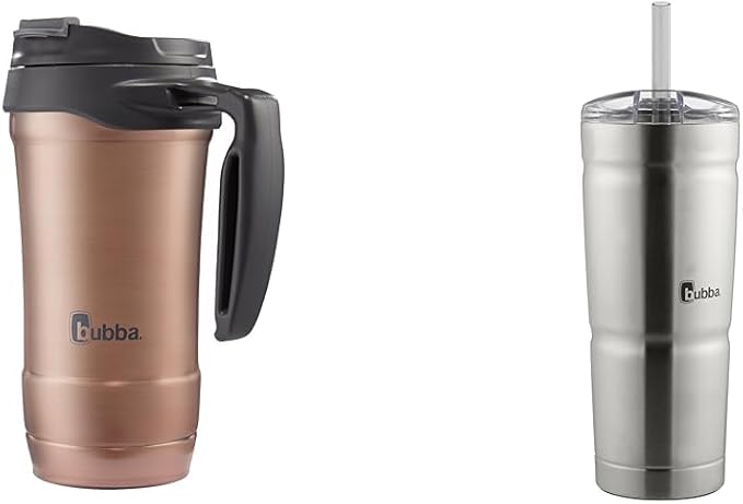 Bubba Hero XL Vacuum-Insulated Stainless Steel Travel Mug, Large Travel Mug & Envy S Vacuum-Insulated Stainless Steel Tumbler with Lid and Straw