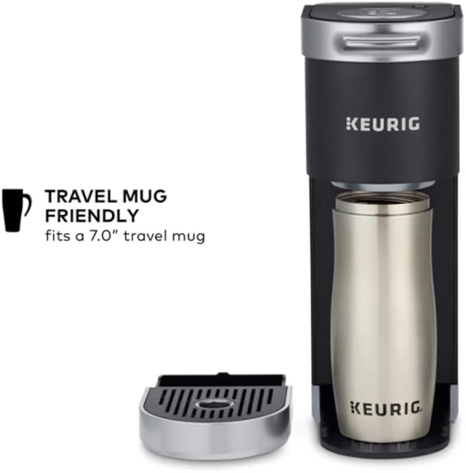 Keurig K-Mini Plus Single Serve Coffee Maker, with 5-inch Brewer, 6 to 12 Pounds Brew Size, K-Cup Pod and Cord Storage (Black)