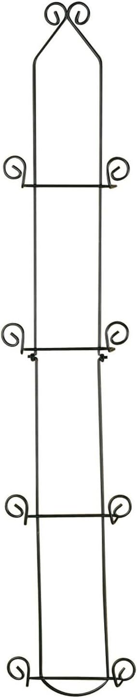 TRIPAR Vertical Wall Plate Rack, Black Display (4 Tiers) - Lightweight & Durable - Contains 4 Non-Adjustable Brackets - Elegantly Display Plates, Tiles, Artwork, & More