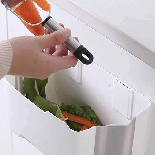 Hanging Trash Can, Kitchen Garbage Bin Waste Bins, Trash Can Kitchen Cabinet Door Wall Mounted Folding Waste Bin Kitchen Cabinet Door Hanging Trash Can Home Mounted Folding Storage Bin ( Color : A )