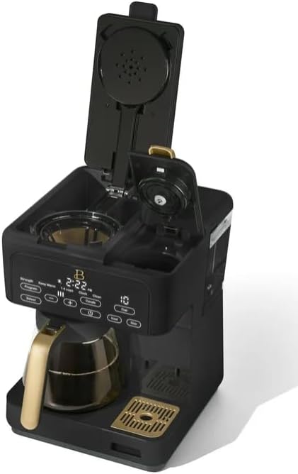 Beauti Multi Brew 12 Cup Programmable Drip & Single Serve Coffee Maker, Versatile Brewing (6oz, 8oz, 10oz, 12oz, 14oz), Pods or Ground, Over Ice option, Keep Warm mode (Black)