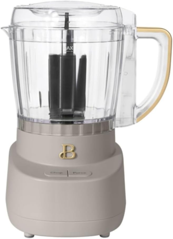3-Cup Mini Food Chopper 250W with Bowl, Electric Food Processor, Chop & Puree Function, Dishwasher Safe Parts, Safety Lid, Compact Kitchen Appliance (Porcini Taupe)