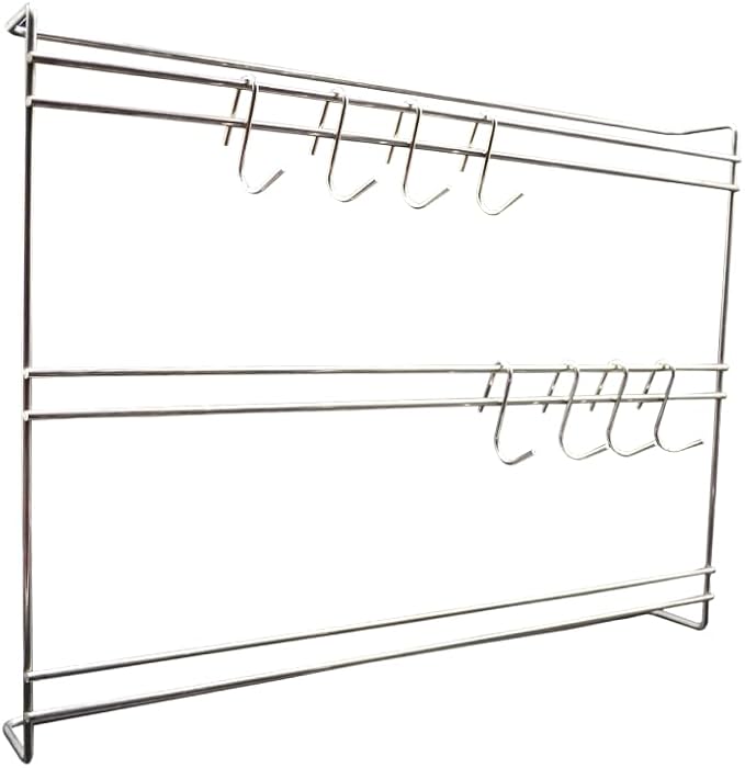 Wall Mounted Stainless Steel Wire Kitchen Utensil Rack 18"X24" with 20 Hook Hanger, Commercial Kitchen Organizing Shelving Storage for Pots, Pans, Cookware in Restaurant