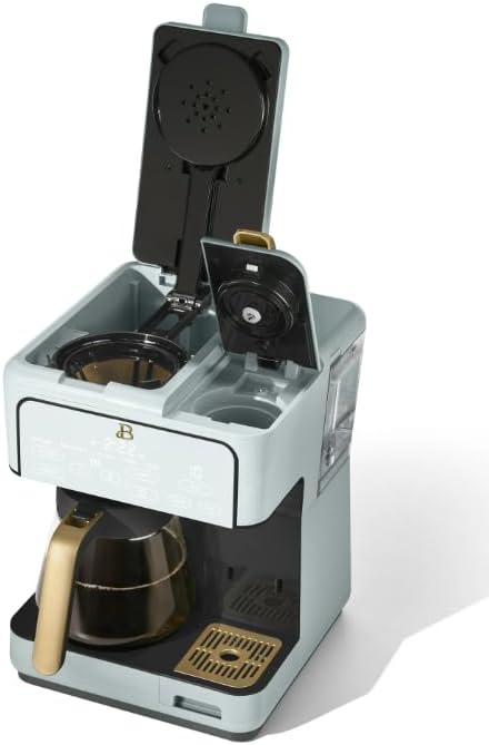 Beauti Multi Brew 12 Cup Programmable Drip & Single Serve Coffee Maker, Versatile Brewing (6oz, 8oz, 10oz, 12oz, 14oz), Pods or Ground, Over Ice option, Keep Warm mode (Hydragea)