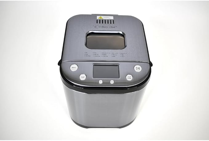 CULINARY CHEF Bread Maker Machine with Nonstick Bowl, Bread Hook, Measuring Cup & Spoon. 15-in-1, Gluten-Free Bread, Cake& Yogurt, 3 Crust Colour options and more.t3 Loaf Sizes. 2LB XL-Stainless Steel