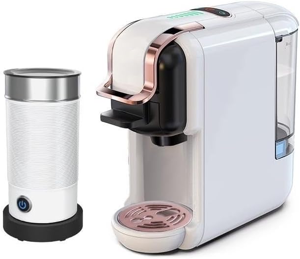 Multi-Capsule Coffee Maker, Hot/Cold Coffee Maker, Milk, ESE Pod Ground Coffee, Cafeteria, 19 Bar, 5 in 1 (Color : H2B M1A WH, Size : CHINA_US)