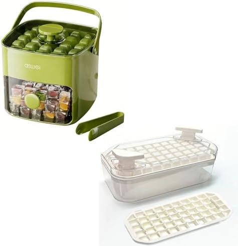 Mini Ice Cube Tray with Lid and Bin + Mini Ice Cube Trays with Lids