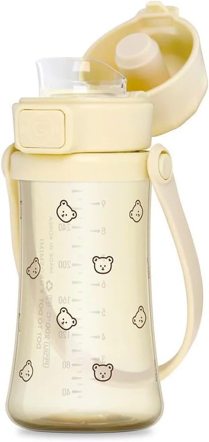 GROSMIMI Slow Flow Toddler Tumbler Water Bottle BPA Free 10 oz. (PPSU, Bear)