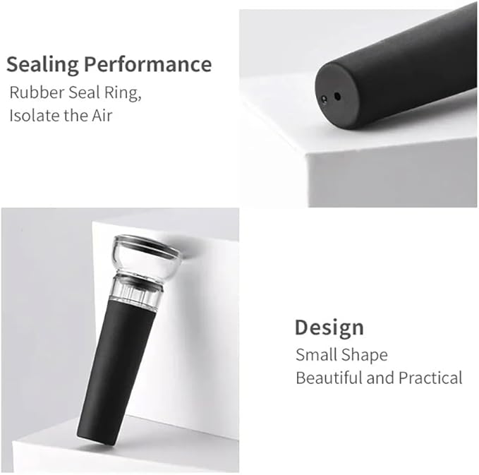 Black Silicone Stopper 1/2/3/4pcs, Wine Bottle Stopper With Built-in Vacuum, Wine Pump, Food Safety Silicone Cap, Vacuum Wine Stopper, Winery Accessories(1pcs)