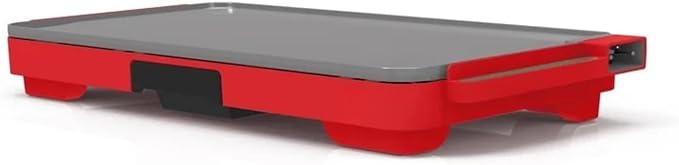Electric Griddle 12x22 Inch with Backsplash, Nonstick Cooking Surface, Adjustable Temperature Control (Tomato Red)