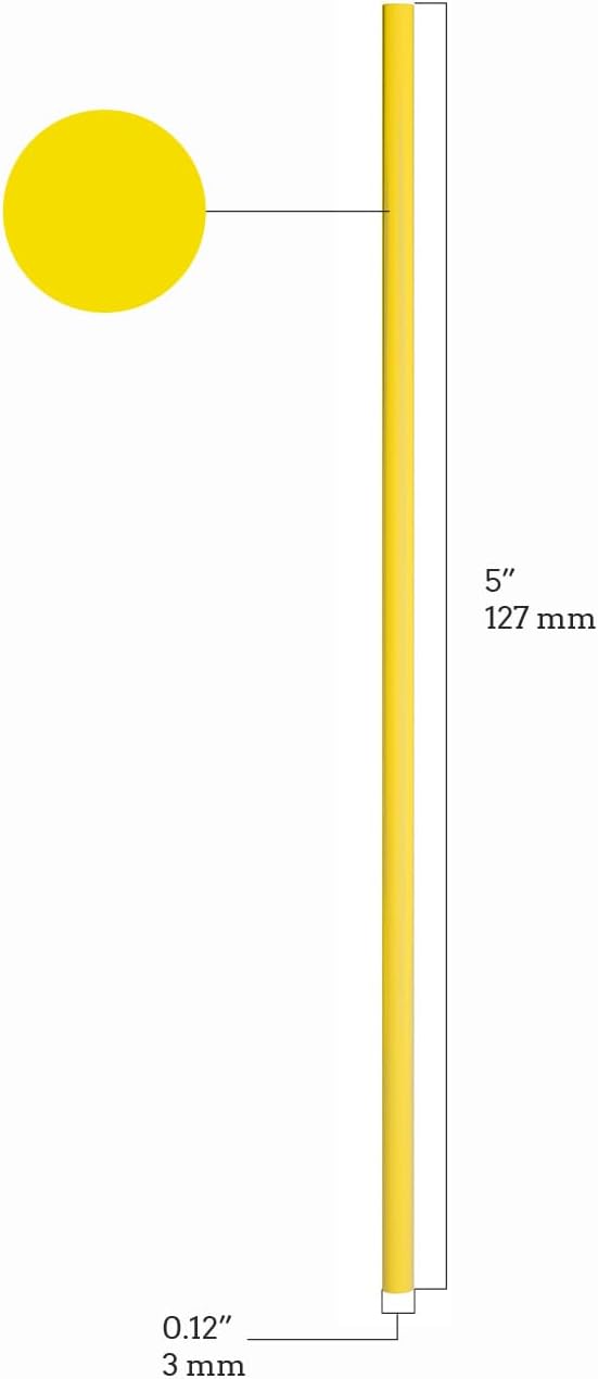 Disposable Plastic Coffee Stirrer Straw - 5 Inch Sip Stir Stick (1000, Yellow)