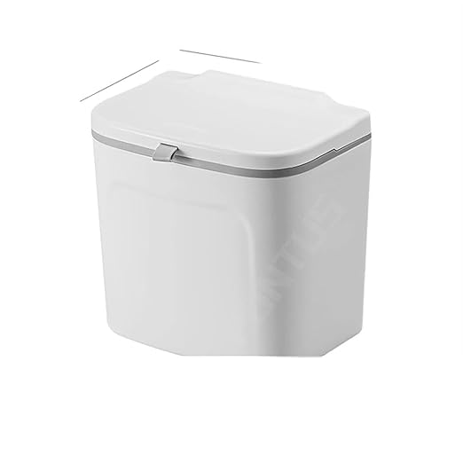 Hanging Trash Can, Kitchen Garbage Bin Waste Bins, Plastic Wall-Mounted Trash Can Adhesive Storage Garbage Bin with Lid Cabinet Hanging Bathroom Trash Can Home Kitchen Accessories (Color : A)