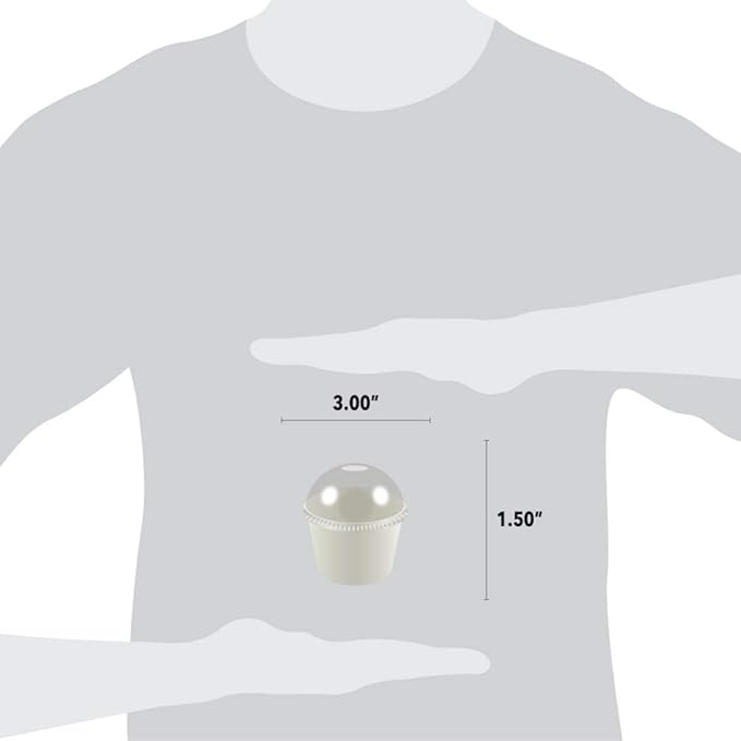 [100 Count] Dome Ice Cream Cup Lids - 4 oz Clear Disposable Lids - Fit Our 4 oz Cups Perfectly - *Cups Sold Separately* Frozen Dessert Supplies