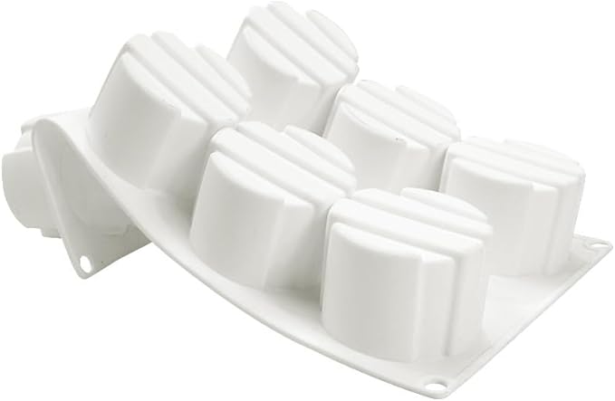 3D Small Cylinder Square Shape 8 Holes Non-stick Silicone Mold for DIY Pastry Jelly Cupcakes Mousse Ice Cream Chocolate Utensil (Cylinder Square I_11.88 X6.8 X1.76 inch)