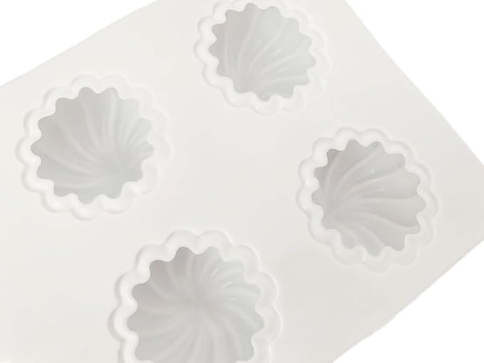 6 Holes Spiral Castle Shape Silicone Mold for Baking Mousse Cake Ice Cream Dessert Pudding Brownie Pastry Fondant Jelly Cake Decoration Mold