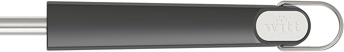 Witt Stainless Steel Pizza Turning Peel - 6.5" Diameter, Long Handle, Nonstick, Lightweight, Perforated Design, Essential for Pizza Oven Owners, Chefs, Cooks, Bakers