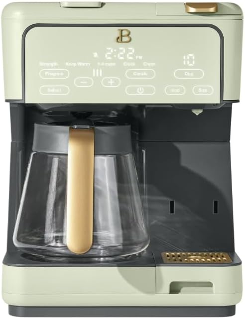 Beauti Multi Brew 12 Cup Programmable Drip & Single Serve Coffee Maker, Versatile Brewing (6oz, 8oz, 10oz, 12oz, 14oz), Pods or Ground, Over Ice option, Keep Warm mode (Sage Green)