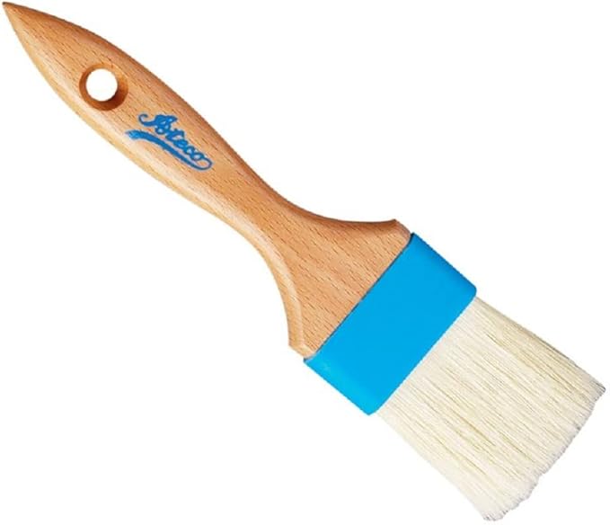 Ateco Flat Pastry Brush 2" Wide Basting Kitchen Baking Tool Natural Wood (2Pack),Tan