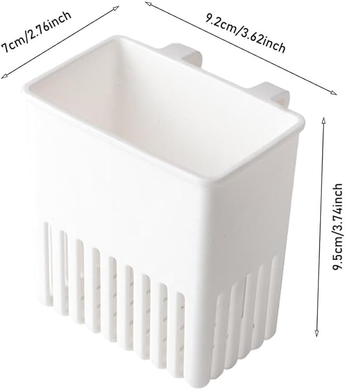 Utensils Holder, Cutlery Drying Rack with Efficient Drain System, Compact Kitchen Drain Basket, Easy to Install Utensil Silverware Storage Holder for Utensil Forks Chopsticks (2PC-White)