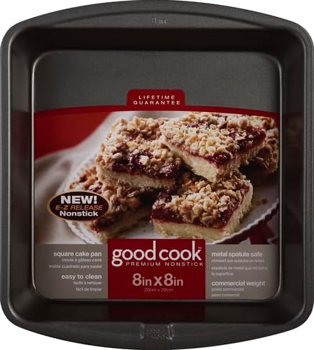 GoodCook Everyday Nonstick Steel Square Pan, 8", Gray (Pack of 2)