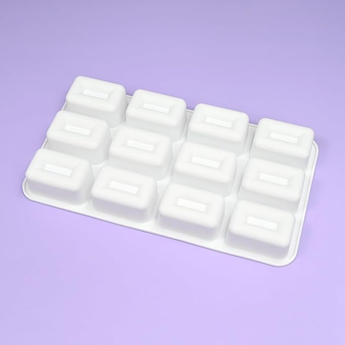 mostsom Silicone Molds Mousse Mold 12 Cavity 3D Rectangle Shape Chocolate Truffle Mousse Cake Dessert Mold DIY Baking Moulds (F Small Rectangle)