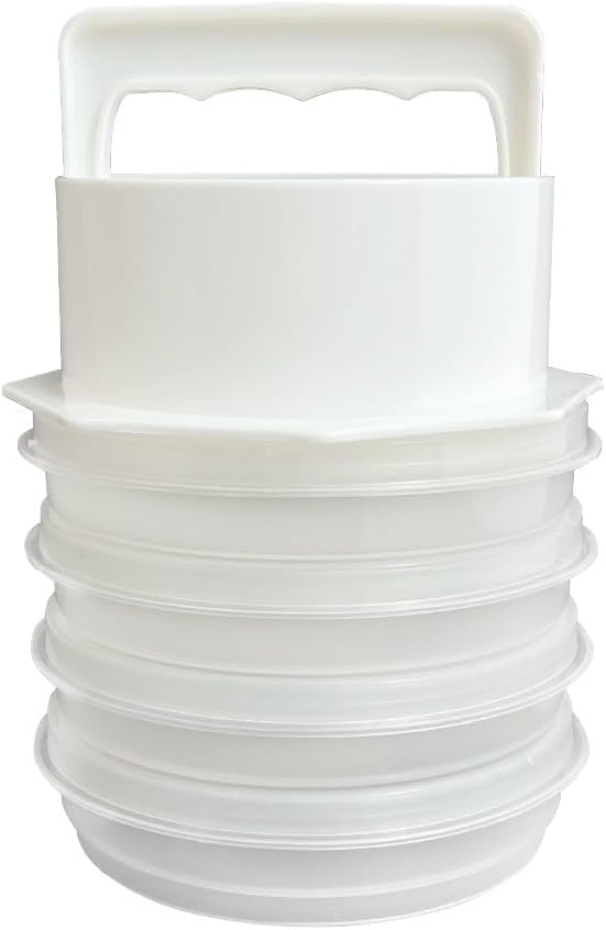 Trenton Gifts 3-in-1 Hamburger Press Patty Maker - Includes Burger Mold, Patty Press, and 4 Storage Containers - The Essential BBQ Tool for Meat and Veggie Patties