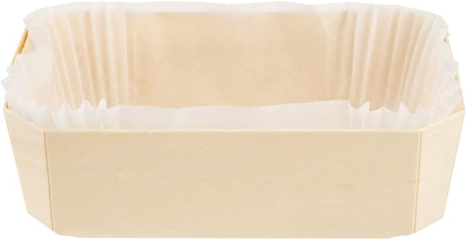 Restaurantware Taipei 17 Ounce Wooden Baking Molds 100 Oven Ready Disposable Loaf Pans - With Paper Liners Greaseproof Wood Containers For Baking For Banana Bread Meatloaf And More