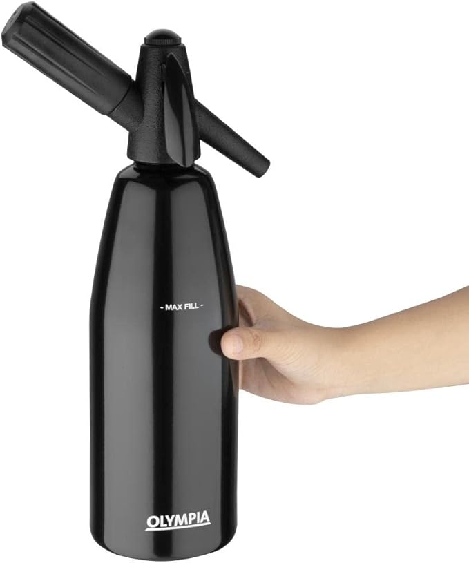 Olympia Soda Siphon Black 1L with New Useful Features for Better Experience