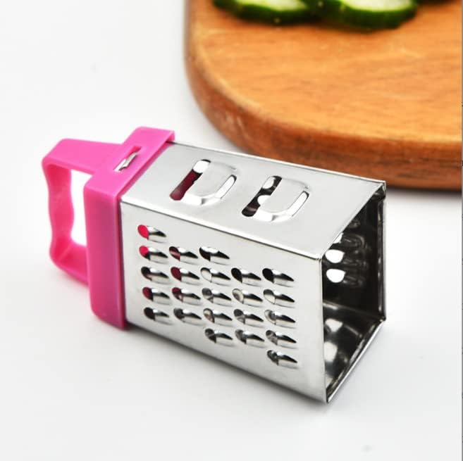 Mini Grater, Stainless Steel Cheese Ginger Vegetable Spices Small Grater for Kitchen (Rose)