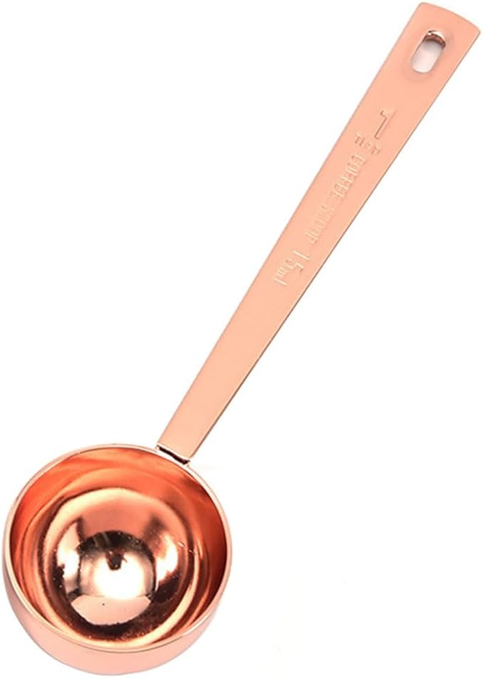 Rose Gold Coffee Scoops,Coffee Scoop for Ground Coffee, 1 PC 15 ML (1 TPSP) 304 Stainless Steel Spoons 1 Tablespoon Long Handle Tablespoon Fits Container for Ground