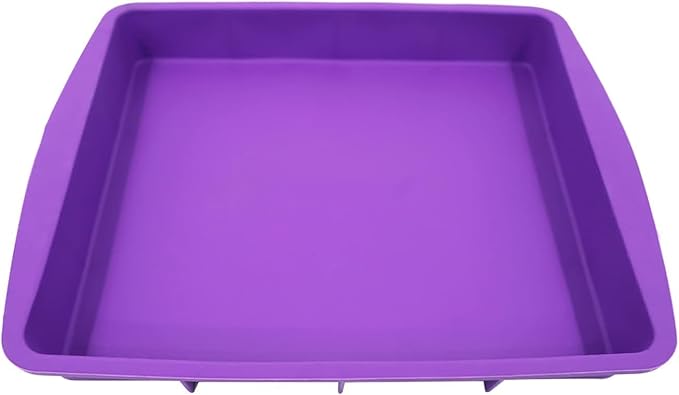 Lmaray 11 x 9.5 Inch Purple Silicone Baking Pan, Safe, Durable, Easy Cleanup, Microwave and Oven Safe, 2 Pieces