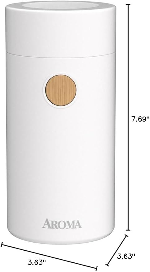 Aroma Housewares Mini Coffee Grinder and Electric Herb Grinder with 304 Stainless Steel Grinding Blades and a See-through Lid (40 g.), White, 40g