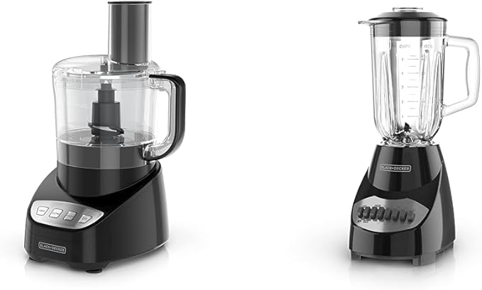 BLACK+DECKER 8-Cup Food Processor and 10-Speed Countertop Blender Bundle