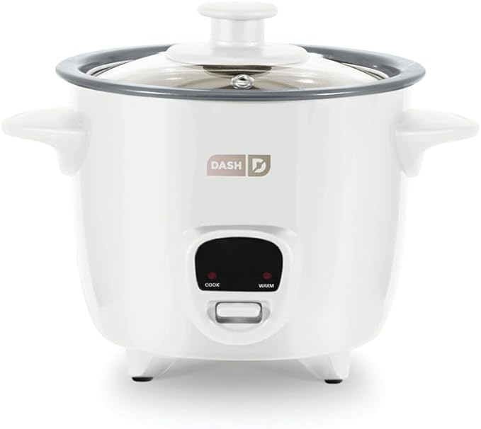 Dash Mini Ceramic Rice Cooker - Designed for Single-Serve Cooking - Compact Rice Cooker with Nonstick Removable Pot, Keep Warm Function & Easy-to-Clean Sleek Design - White Ceramic