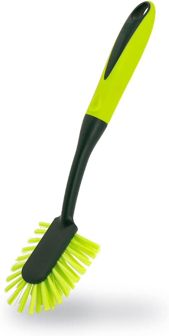 Pine-Sol Long Handle Dish Brush – Heavy Duty Bristle Kitchen Scrubber, Safe with Non-Stick Cookware (Pack of 12)