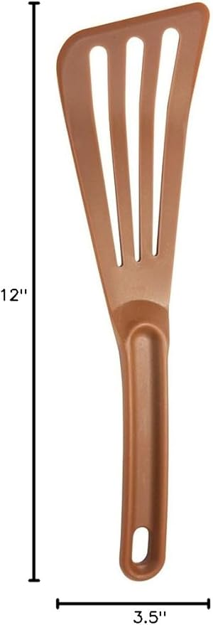 Mercer Culinary Hell's Tools Hi-Heat Slotted Spatula, 12 Inch x 3.5 Inch, Brown