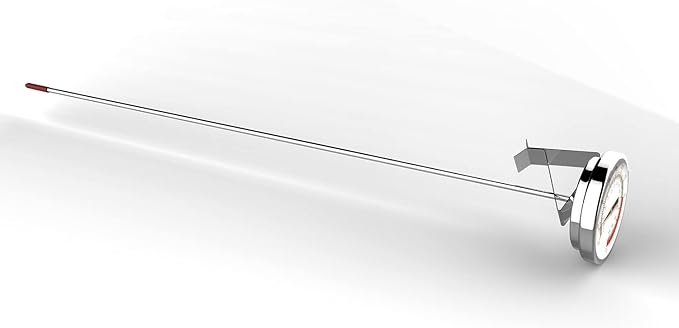 Lightbeam 16" Long Stem Deep Fry Thermometer with Pot Clip, Instant Read 2" Dial Meat BBQ Oil Turkey Thermometer Candy Thermometer for Deep Fry, Turkey, Grill, Candy & Coffee etc