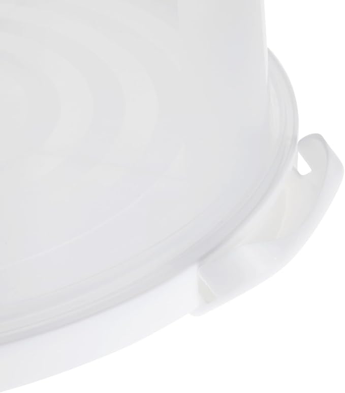 Juvale Round Cake Carrier - Secure Lid & Handle Storage Container - Collapsible Reusable Plastic Container for Cakes, Pies & Cupcakes - 12" Dia x 5.9" H
