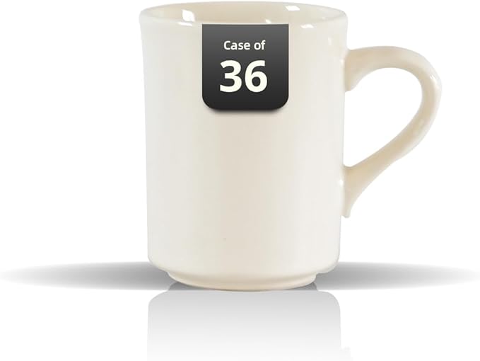 Stoneware Narrow Rim Commercial Grade Dinnerware (America White, Mug 8.5oz)